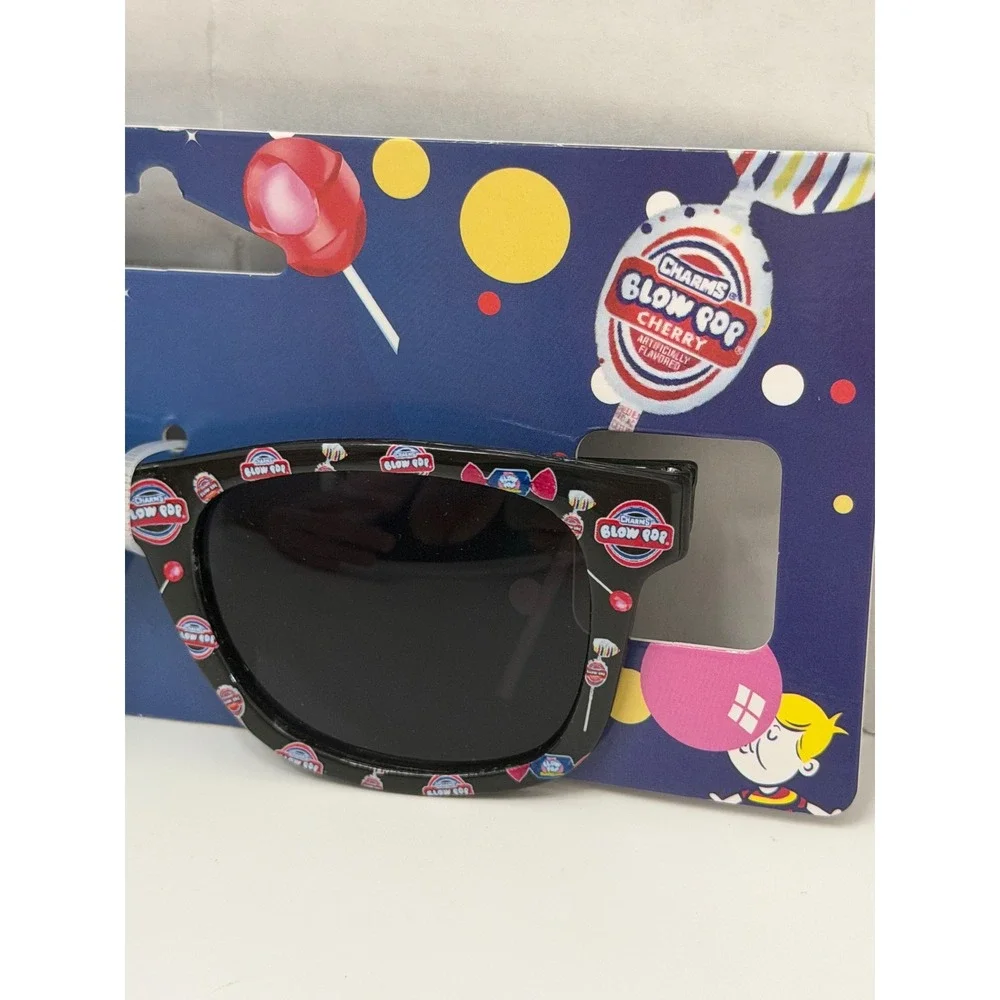 Charms Blow Pop Kids Sunglasses Black Novelty Candy Print‎ Ages 3+ UV Protection